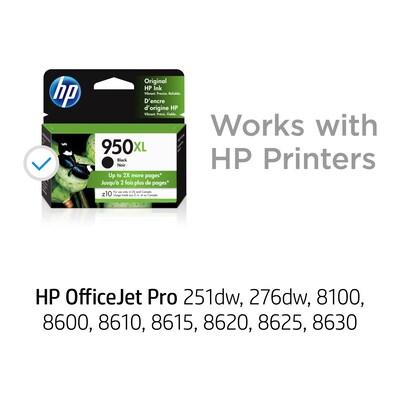 HP 950/951 Black/Cyan/Magenta/Yellow High Yield Ink Cartridge, 4/Pack