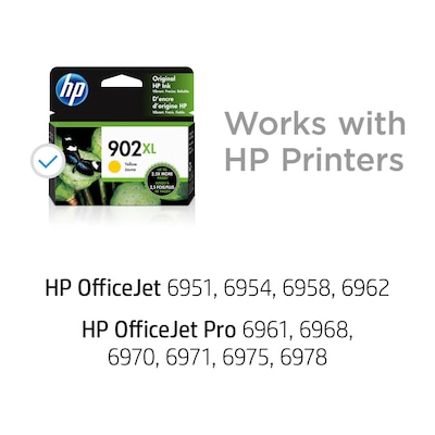 HP 902XL Yellow High Yield Ink Cartridge (T6M10AN#140), print up to 750 pages