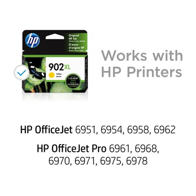 HP 902XL Yellow High Yield Ink Cartridge (T6M10AN#140), print up to 750 pages