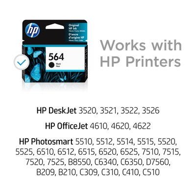 HP 564 Black Standard Yield Ink Cartridge (CB316WN#140)