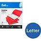 Quill Brand®  1/3-Cut Assorted 2-Fastener Folders, Letter, Red, 50/Box (7354RD)