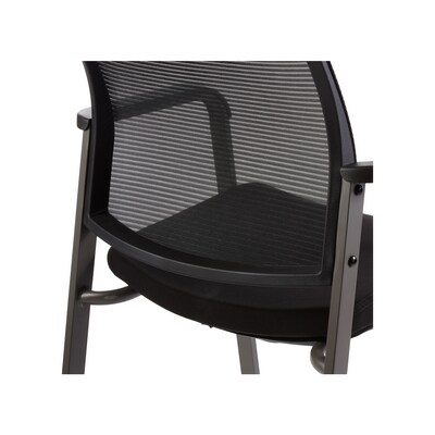 Union & Scale™ Prestige Esler Casual Fabric/Mesh Drafting Stool, Black (UN28356)