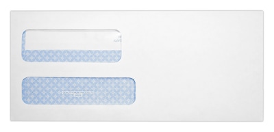 Quality Park Redi-Seal Security Tinted #9 Double Window Envelope, 3 7/8" x 8 13/16", White Wove, 500/Pack (24529-500)