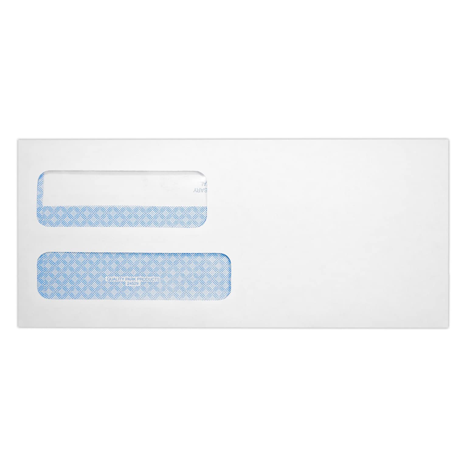 Quality Park Redi-Seal Self Seal Security Tinted #9 Double Window Envelope, 3 7/8 x 8 7/8, White Wove, 50/Pack (24529-50)