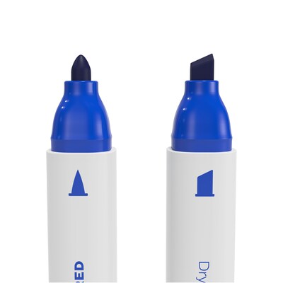TRU RED™ Tank Dry Erase Markers, Twin Tip, Blue, 4/Pack (TR57836)