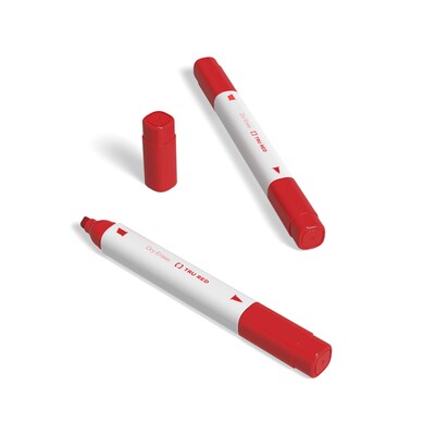 TRU RED™ Dry Erase Markers, Twin Tip, Assorted, 4/Pack (TR61439/TR57838)