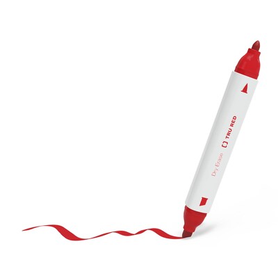 TRU RED™ Dry Erase Markers, Twin Tip, Assorted, 4/Pack (TR61439/TR57838)