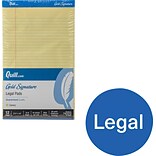Quill Brand® Gold Signature Premium Series Legal Pad, 8-1/2 x 14, Wide Ruled, Yellow, 50 Sheets/Pa