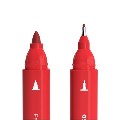 TRU RED™ Pen Permanent Markers, Twin Tip, Red, 12/Pack (TR57832)