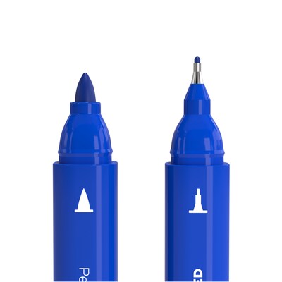 TRU RED™ Pen Permanent Markers, Twin Tip, Blue, 12/Pack (TR57831)