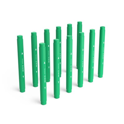 TRU RED™ Pen Permanent Markers, Twin Tip, Green, 12/Pack (TR57833)