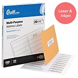 Quill Brand® Laser/Inkjet Address Labels, 1 x 4, White, 2,000 Labels (Compare to Avery 5161, 5261