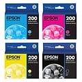 Epson T200 Black, Cyan, Magenta, Yellow Standard Yield Ink Cartridges, 4/Pack