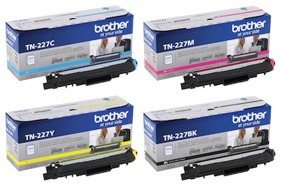 Brother TN227 Black/Cyan/Magenta/Yellow High Yield Toner, 4/Pack