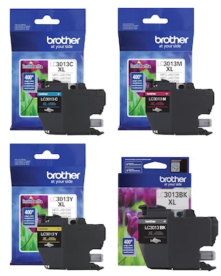 Brother LC3013 Black, Cyan, Magenta, Yellow High Yield Ink, 4/Pack