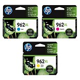 HP 962 Cyan/Magenta/Yellow High Yield Ink Cartridge, 3/Pack
