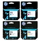 HP 711 Black/Cyan/Magenta/Yellow High Yield/Standard Ink Cartridge, 4/Pack