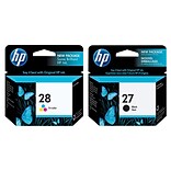 HP 27/28 Black/Tri-Color Standard Yield Ink Cartridge, 2/Pack