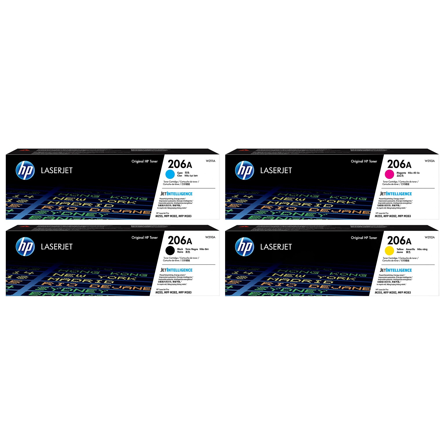 HP 206A Black/Cyan/Magenta/Yellow Standard Yield Toner Cartridge, 4/Pack