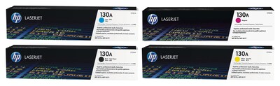 HP 130 Black/Cyan/Magenta/Yellow Standard Yield Toner Cartridge, 4/Pack