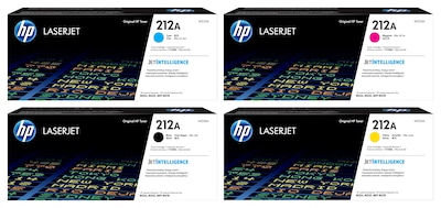 HP 212 Black/Cyan/Magenta/Yellow Standard Yield Toner Cartridge, 4/Pack