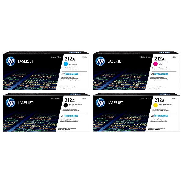 HP 212 Black/Cyan/Magenta/Yellow Standard Yield Toner Cartridge, 4/Pack