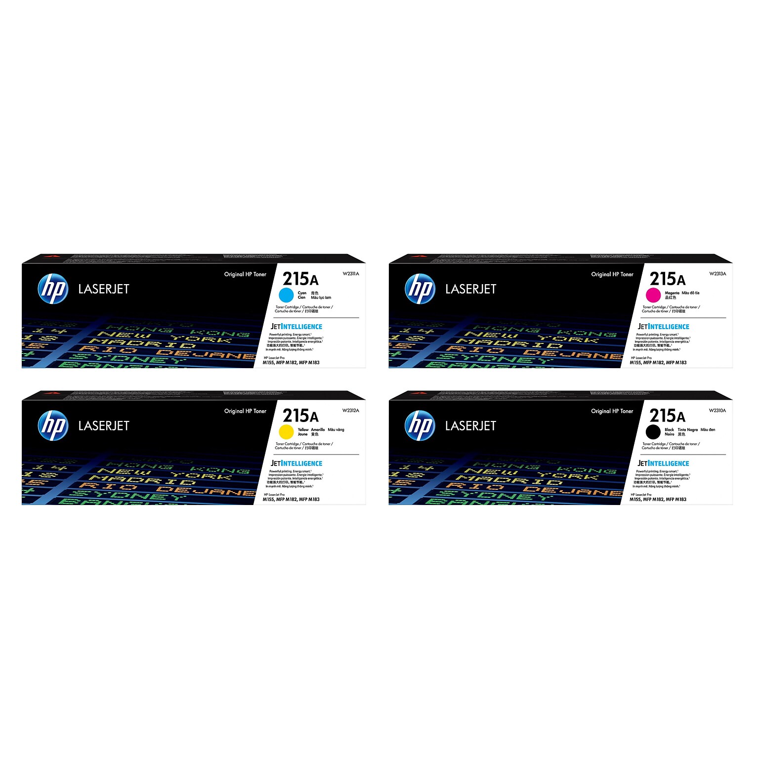 HP 215 Black/Cyan/Magenta/Yellow Standard Yield Toner Cartridge, 4/Pack