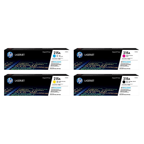 HP 215 Black/Cyan/Magenta/Yellow Standard Yield Toner Cartridge, 4/Pack