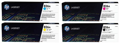 HP 826 Black/Cyan/Magenta/Yellow Standard Yield Toner Cartridge, 4/Pack