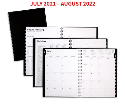 2021-2022 TRU RED™ Academic 8 x 11 Monthly Planner, Black (TR23571-21)