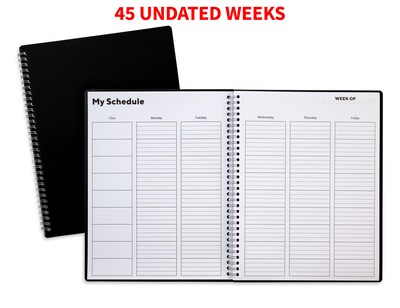 TRU RED™ 8.5 x 11 Academic Weekly Teacher Planner, Black (TR59498-21)