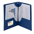 Smead Lockit 2-Pocket Presentation Folders, Dark Blue, 25/Box (87982)