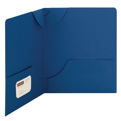 Smead Lockit 2-Pocket Presentation Folders, Dark Blue, 25/Box (87982)