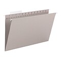 Smead TUFF Recycled Hanging File Folder, 3-Tab Tab, Legal Size, Steel Gray, 18/Box (64093)