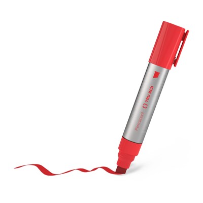 TRU RED™ XL Tank Permanent Marker, Chisel Tip, Red (TR56934)