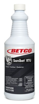 Betco Sanibet RTU Sanitizer and Surface Cleaner, 32 Oz. (3421200)