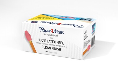 Paper Mate Arrowhead Cap Erasers, Pink, 144/Box (73015)