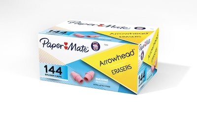 Paper Mate Arrowhead Erasers, Pink, 144/Box (73015)