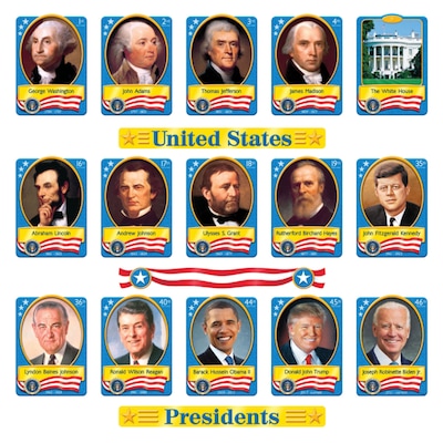 Trend Enterprises Bulletin Board Set, U.S. Presidents, 54/Set, 2 Sets/Bundle (T-8065)