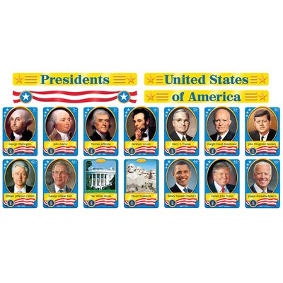 Trend Enterprises Bulletin Board Set, U.S. Presidents, 54/Set, 2 Sets/Bundle (T-8065)
