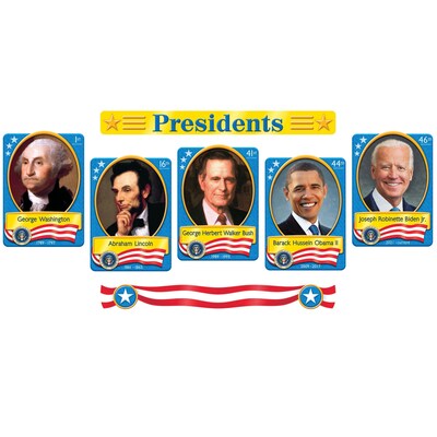 Trend Enterprises Bulletin Board Set, U.S. Presidents, 54/Set, 2 Sets/Bundle (T-8065)