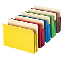 Smead 10% Recycled Reinforced File Pocket, 3 1/2 Expansion, Legal Size, Assorted, 5/Pack (1526ESSA)