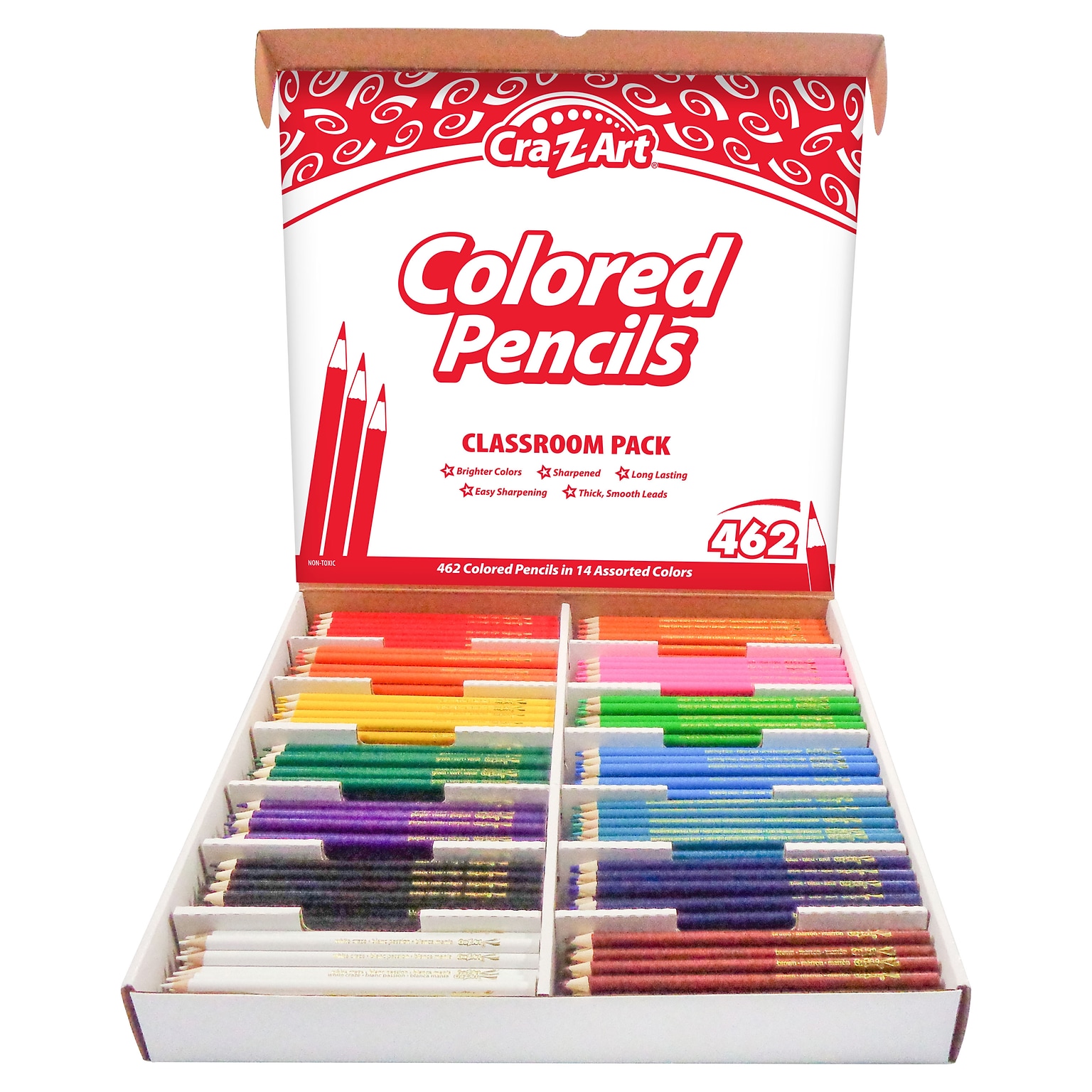 Cra-Z-Art Colored Pencil Classroom Pack, Assorted Colors, 462/Pack (CZA740021)