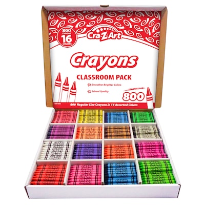 Cra-Z-Art Crayon Classroom Pack, Assorted Colors, 800/Pack (CZA740041)