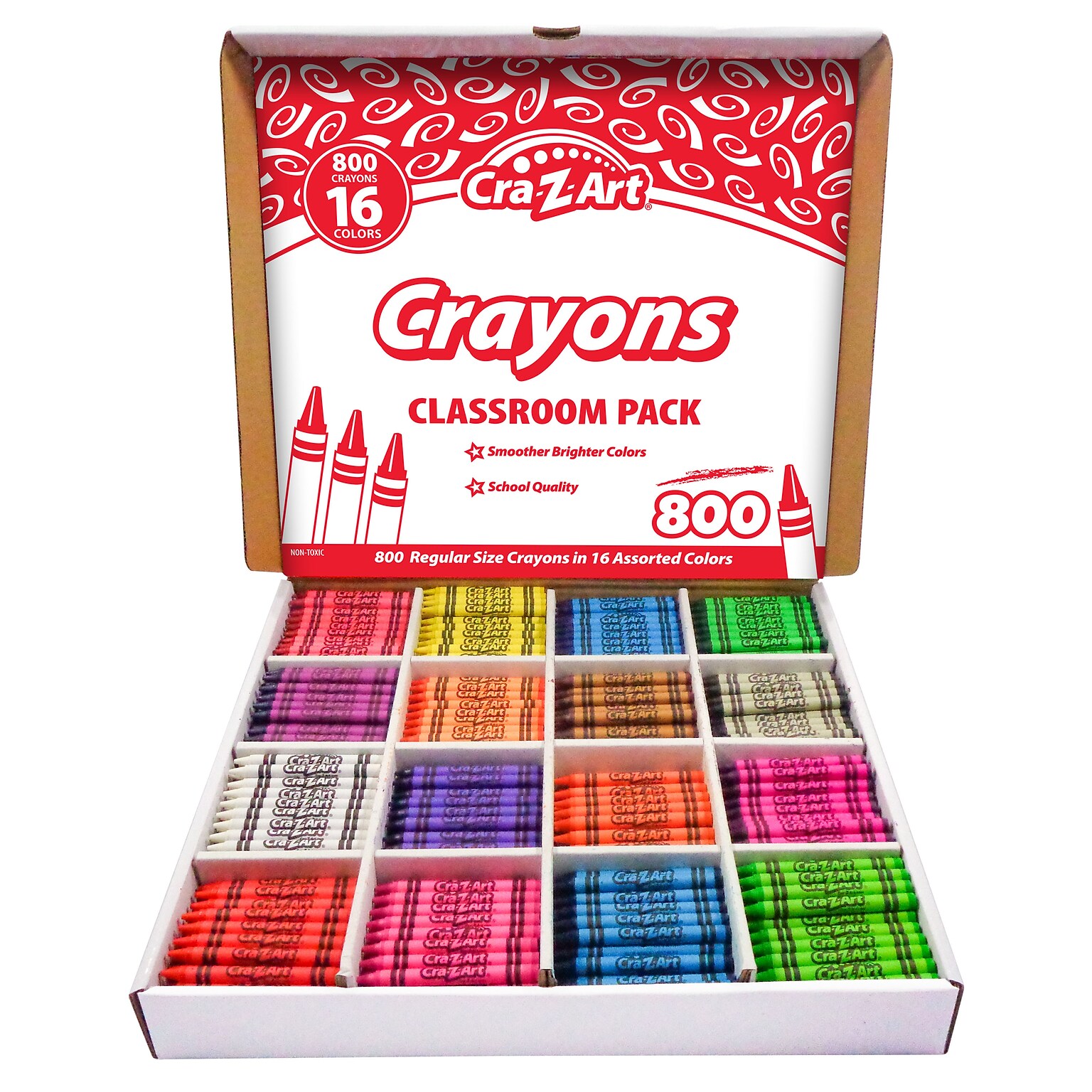 Cra-Z-Art Crayon Classroom Pack, Assorted Colors, 800/Pack (CZA740041)