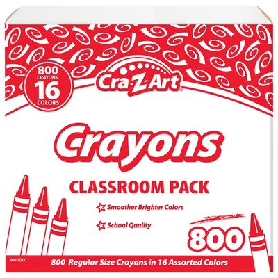 Cra-Z-Art Crayon Classroom Pack, Assorted Colors, 800/Pack (CZA740041)