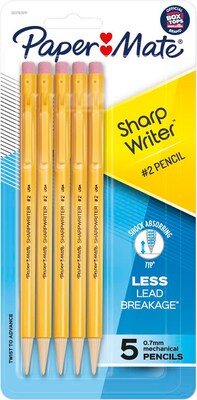 Paper Mate Sharpwriter Mechanical Pencils 2 Medium Lead 5 Pack 30376 Quill Com