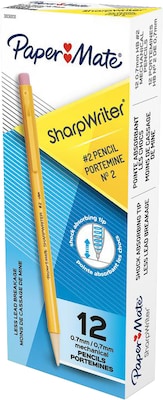 Paper Mate Sharpwriter Mechanical Pencil, 0.7mm, #2 Medium Lead, Dozen (3030131/3030131C)