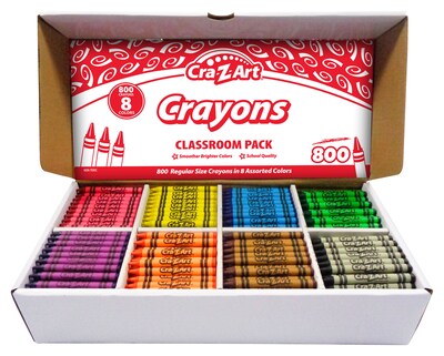 Cra-Z-Art Crayon Classroom Pack, Assorted Colors, 800/Pack (CZA740031)