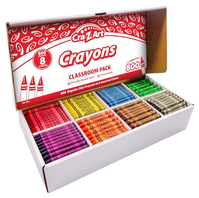 Cra-Z-Art Crayon Classroom Pack, Assorted Colors, 800/Pack (CZA740031)